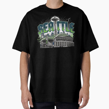 Seattle Illumenated T-Shirt - Trendy Graphic Unisex - T-Shirt, Sweatshirt, Hoodie