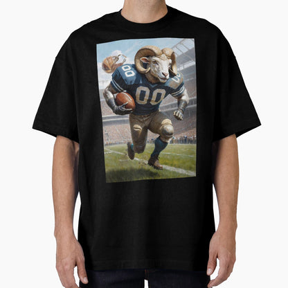 Old School Gridiron Ram Mascot Football T-Shirt - Novelty Apparel Unisex - T-Shirt, Sweatshirt, Hoodie