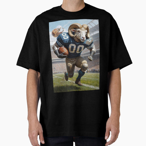 Old School Gridiron Ram Mascot Football T-Shirt - Novelty Apparel Unisex - T-Shirt, Sweatshirt, Hoodie