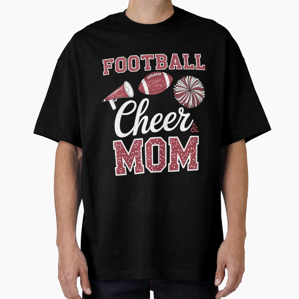 Loud Proud Football And Cheer Mom T-Shirt - Fun Novelty Design Men Women - T-Shirt, Sweatshirt, Hoodie