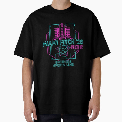 Miami Pitch 26 Noir Neon Art Deco Soccer T-Shirt - Unique Graphic Men Women - T-Shirt, Sweatshirt, Hoodie