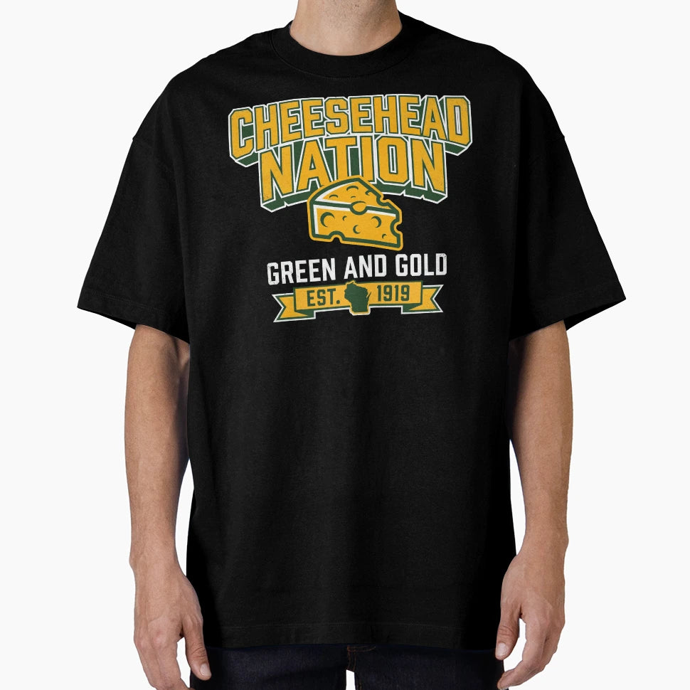 Green Bay Cheesehead Nation T-Shirt - Fun Novelty Design for Adults - T-Shirt, Sweatshirt, Hoodie