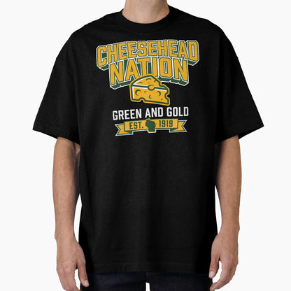 Green Bay Cheesehead Nation T-Shirt - Fun Novelty Design for Adults - T-Shirt, Sweatshirt, Hoodie