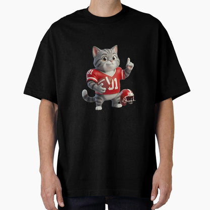 Kitty Gridiron Star 3D American T-Shirt - Unique Graphic for Adults - T-Shirt, Sweatshirt, Hoodie