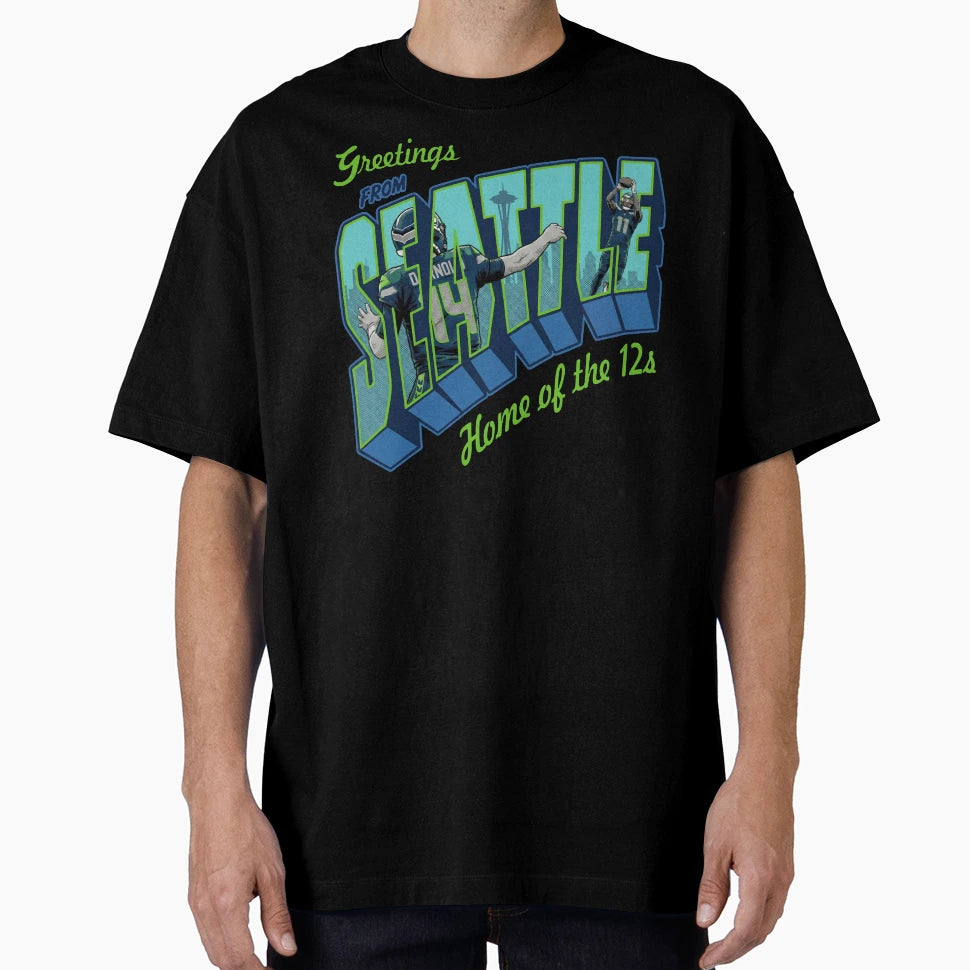 Greetings From Seattle T-Shirt - Fun Novelty Design Unisex - T-Shirt, Sweatshirt, Hoodie