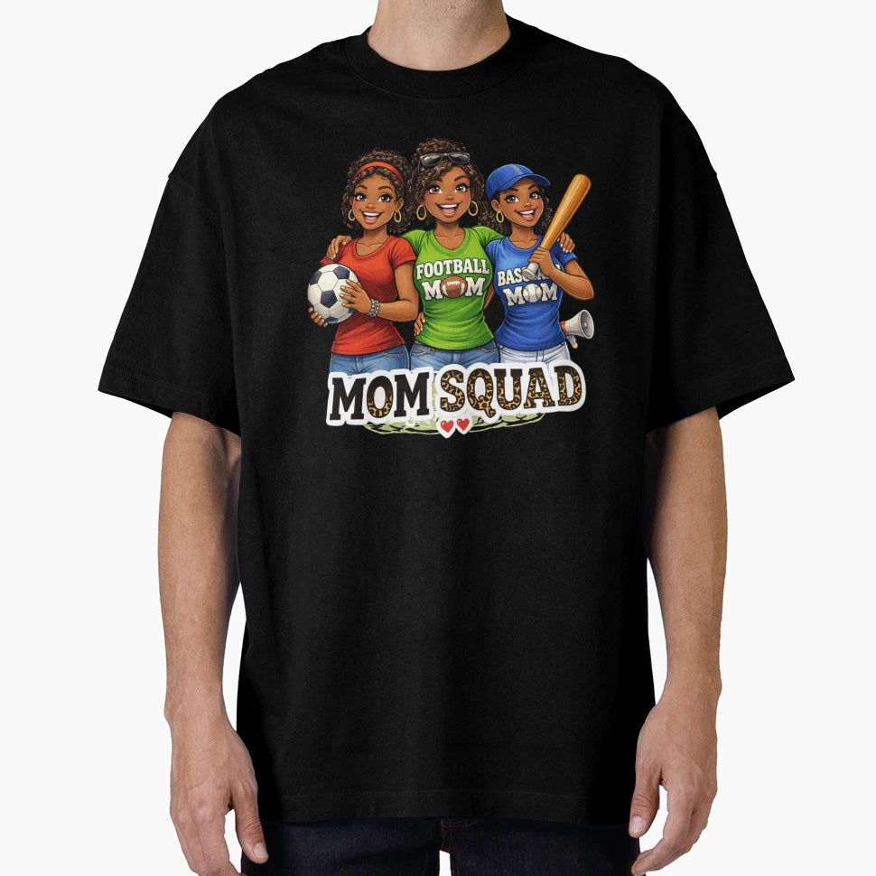 Mom Squad Sports Soccer Football T-Shirt - Casual Everyday Wear Unisex - T-Shirt, Sweatshirt, Hoodie