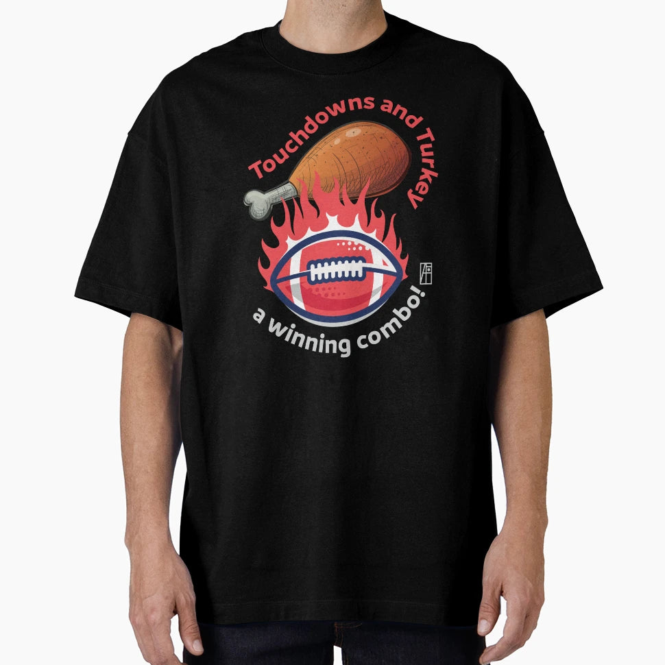 Touchdowns And Turkey Winning Combo Funny T-Shirt - Trendy Graphic Unisex - T-Shirt, Sweatshirt, Hoodie