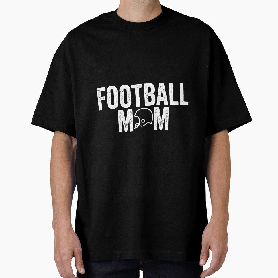 Football Mom White T-Shirt - Custom Art Print Men Women - T-Shirt, Sweatshirt, Hoodie