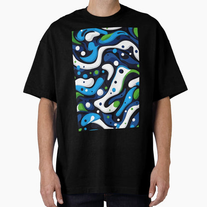Artistic Waves Harmonious Blue And T-Shirt - Fun Novelty Design Men Women - T-Shirt, Sweatshirt, Hoodie