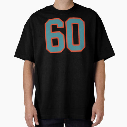 60 Number Aqua Orange Lucky Sports T-Shirt - Trendy Graphic for Adults - T-Shirt, Sweatshirt, Hoodie