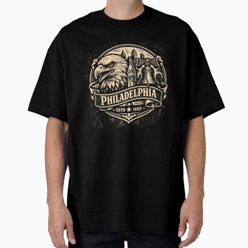 Philadelphia City Emblem T-Shirt - Aesthetic Graphic Men Women - T-Shirt, Sweatshirt, Hoodie
