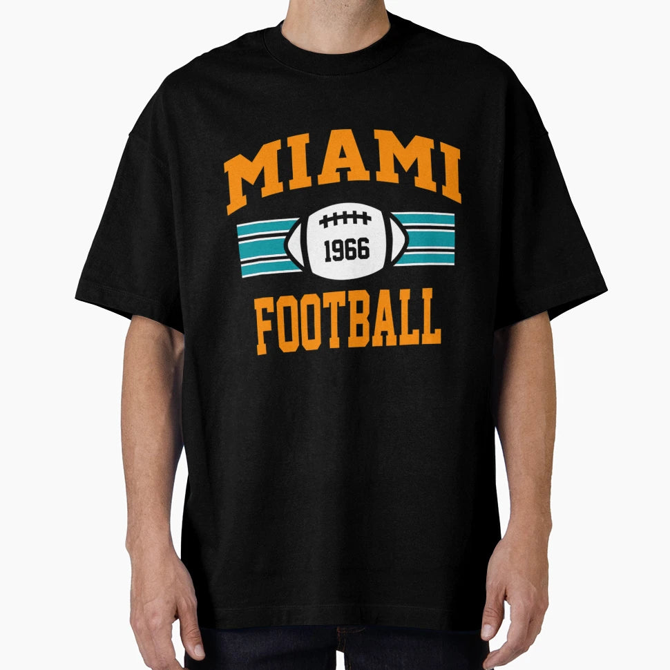 Miami Football Athletic Sports Team Fan Dark T-Shirt - Graphic Print Unisex - T-Shirt, Sweatshirt, Hoodie
