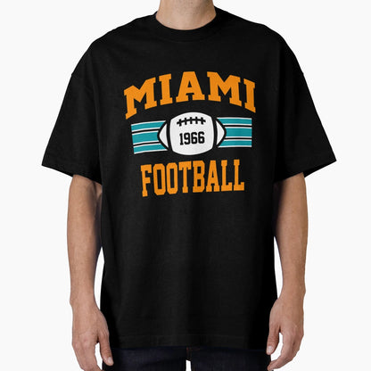 Miami Football Athletic Sports Team Fan Dark T-Shirt - Graphic Print Unisex - T-Shirt, Sweatshirt, Hoodie