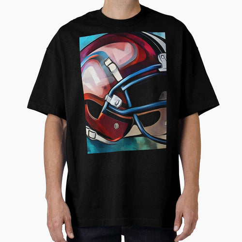 Bold And Vibrant Football Helmet Art T-Shirt - Unique Graphic Unisex - T-Shirt, Sweatshirt, Hoodie