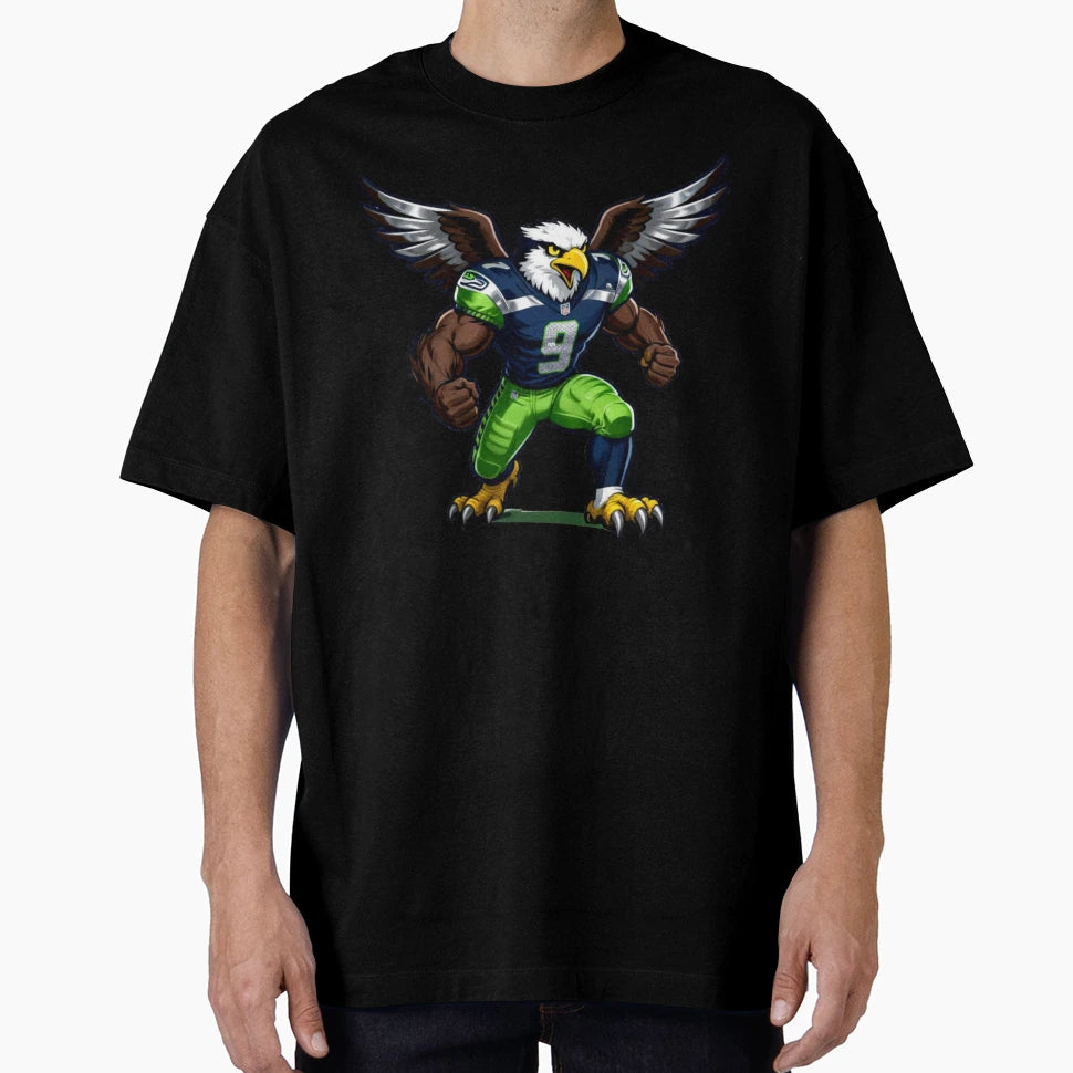 Aggressive Sea Hawk Football Mascot 9 T-Shirt - Aesthetic Graphic Unisex - T-Shirt, Sweatshirt, Hoodie