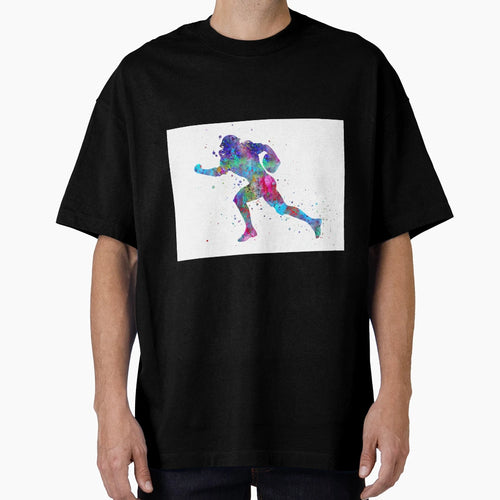 American Football Player Watercolor T-Shirt - Fun Novelty Design Men Women - T-Shirt, Sweatshirt, Hoodie
