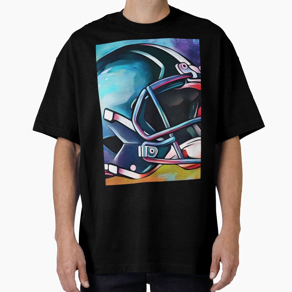 Vibrant Football Helmet Art Bold T-Shirt - Casual Everyday Wear for Adults - T-Shirt, Sweatshirt, Hoodie