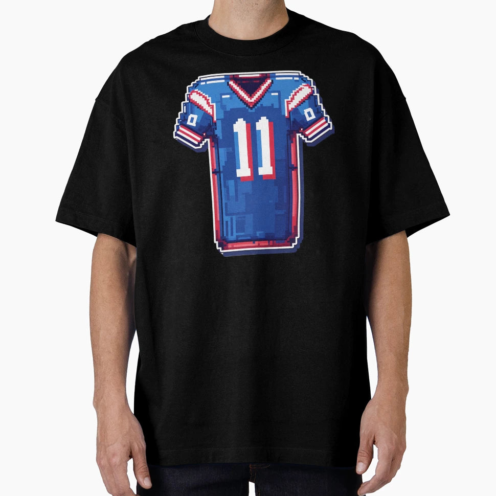 Pixel Football Jersey Icon Number 11 T-Shirt - Custom Art Print Men Women - T-Shirt, Sweatshirt, Hoodie