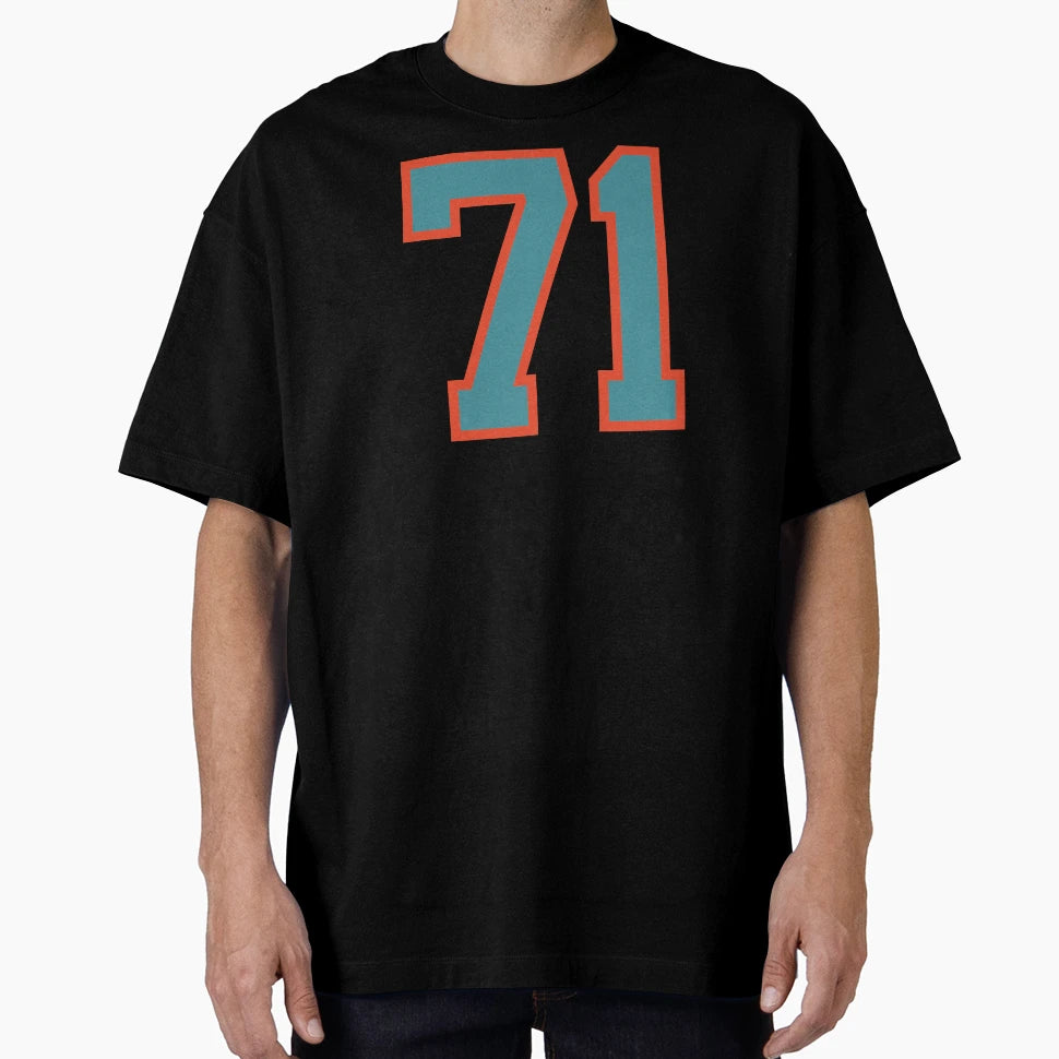 71 Number Aqua Orange Lucky Sports T-Shirt - Custom Art Print Unisex - T-Shirt, Sweatshirt, Hoodie