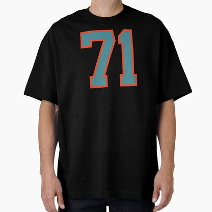 71 Number Aqua Orange Lucky Sports T-Shirt - Custom Art Print Unisex - T-Shirt, Sweatshirt, Hoodie