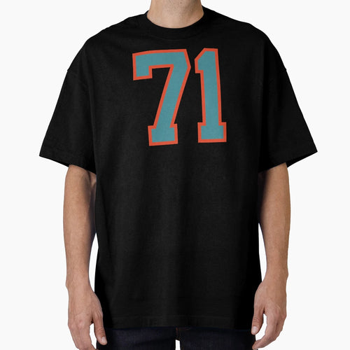 71 Number Aqua Orange Lucky Sports T-Shirt - Custom Art Print Unisex - T-Shirt, Sweatshirt, Hoodie