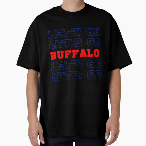 Lets Go Buffalo Stacked Varsity Text T-Shirt - Novelty Apparel for Adults - T-Shirt, Sweatshirt, Hoodie