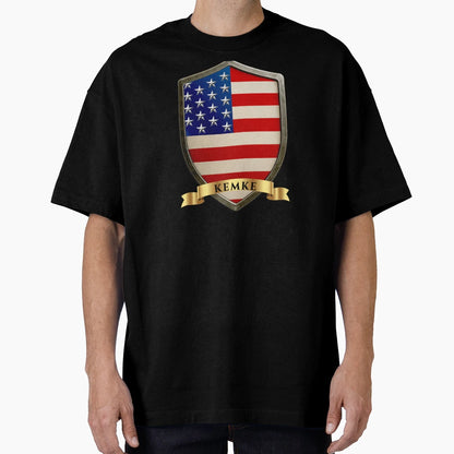 Kemke American Heritage Crest Shield T-Shirt - Fun Novelty Design Unisex - T-Shirt, Sweatshirt, Hoodie