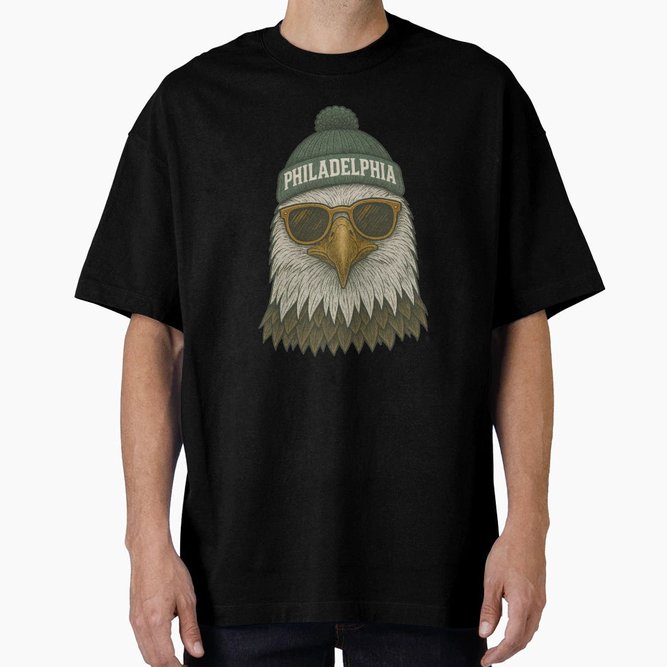 Philadelphia Eagle Head Beanie T-Shirt - Aesthetic Graphic for Adults - T-Shirt, Sweatshirt, Hoodie
