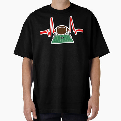 Heartbeat Football Passionate Football T-Shirt - Unique Graphic for Adults - T-Shirt, Sweatshirt, Hoodie