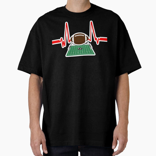 Heartbeat Football Passionate Football T-Shirt - Unique Graphic for Adults - T-Shirt, Sweatshirt, Hoodie