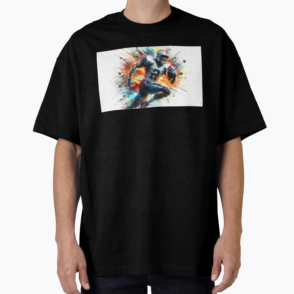 American Football Player Watercolor T-Shirt - Custom Art Print for Adults - T-Shirt, Sweatshirt, Hoodie