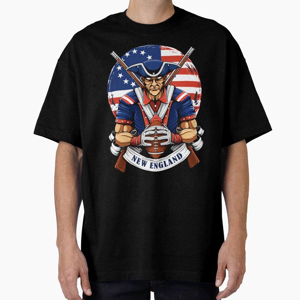 New England Football Colonial T-Shirt - Fun Novelty Design for Adults - T-Shirt, Sweatshirt, Hoodie