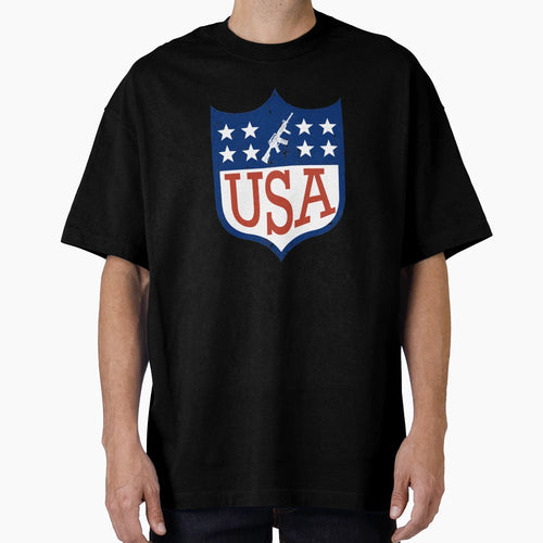 Usa Shield Logo American Flag T-Shirt - Fun Novelty Design Men Women - T-Shirt, Sweatshirt, Hoodie