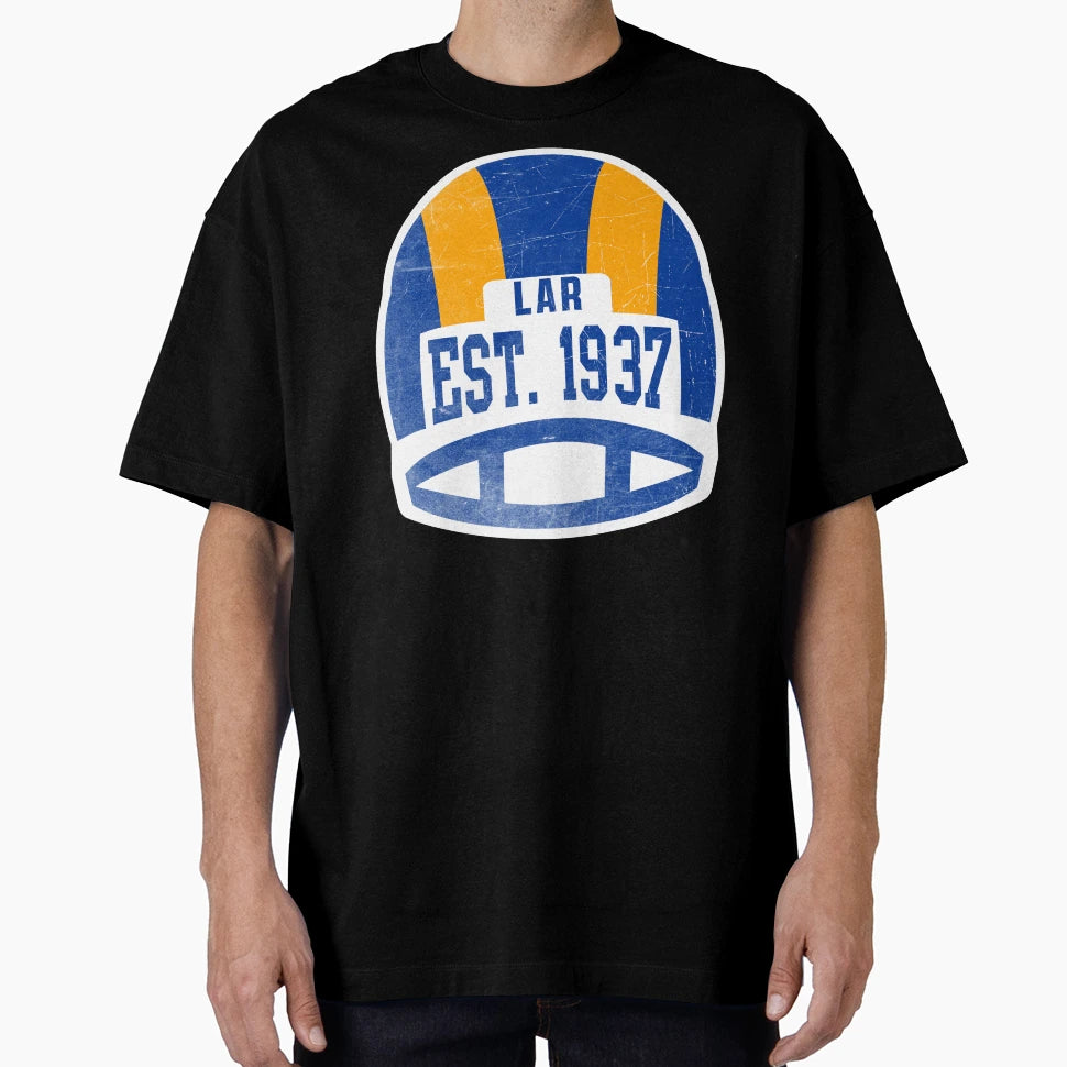 Los Angeles Throwback Football Helmet T-Shirt - Novelty Apparel Men Women - T-Shirt, Sweatshirt, Hoodie