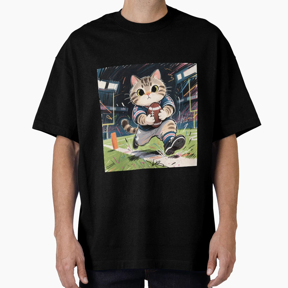 Rugby Kitty T-Shirt - Trendy Graphic for Adults - T-Shirt, Sweatshirt, Hoodie