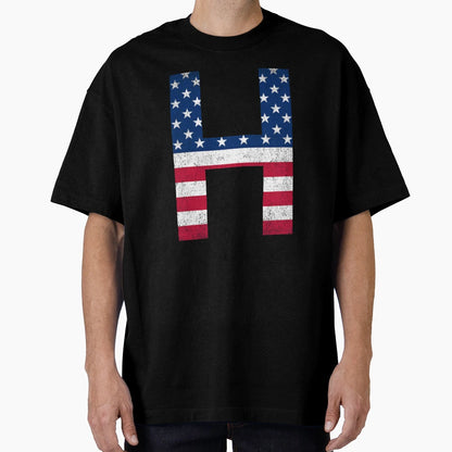 Letter H Capital Alphabet American T-Shirt - Novelty Apparel for Adults - T-Shirt, Sweatshirt, Hoodie
