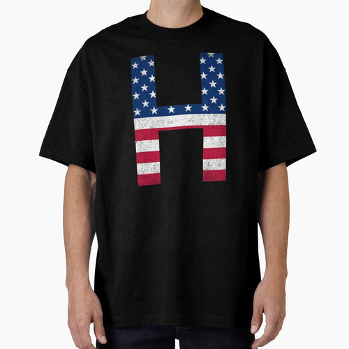 Letter H Capital Alphabet American T-Shirt - Novelty Apparel for Adults - T-Shirt, Sweatshirt, Hoodie