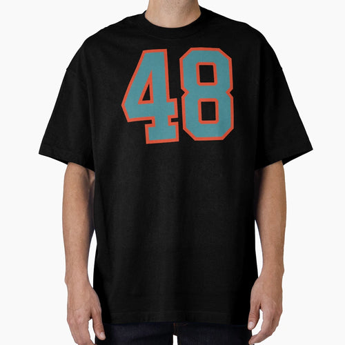 48 Number Aqua Orange Lucky Sports T-Shirt - Aesthetic Graphic for Adults - T-Shirt, Sweatshirt, Hoodie