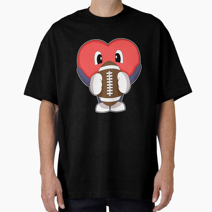 Heart American Football Sports T-Shirt - Casual Everyday Wear Unisex - T-Shirt, Sweatshirt, Hoodie