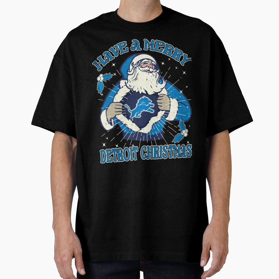Have Merry Detroitt Lions T-Shirt - Novelty Apparel Unisex - T-Shirt, Sweatshirt, Hoodie