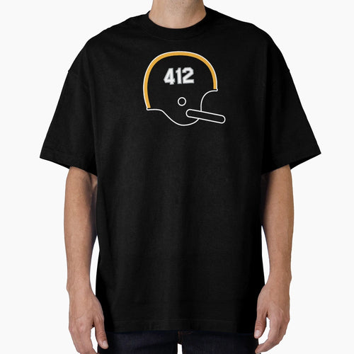 Pittsburgh Steelers 412 Helmet T-Shirt - Novelty Apparel for Adults - T-Shirt, Sweatshirt, Hoodie