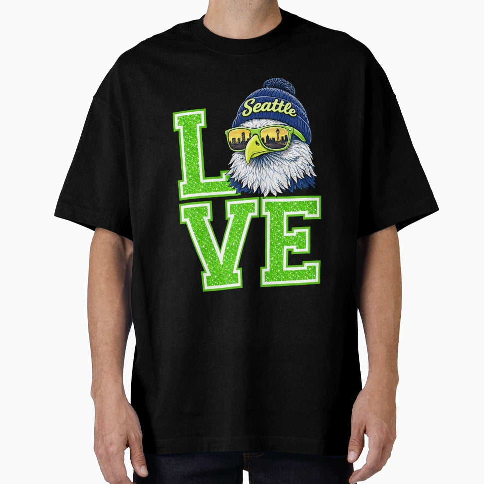Love Seattle Eagle City Spirit T-Shirt - Casual Everyday Wear for Adults - T-Shirt, Sweatshirt, Hoodie