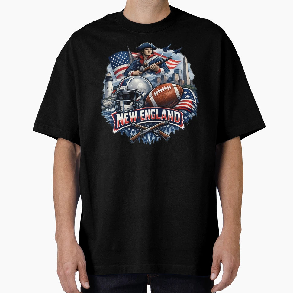 New England Football Patriot American T-Shirt - Aesthetic Graphic Unisex - T-Shirt, Sweatshirt, Hoodie