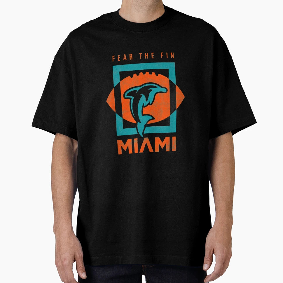Dolphin Fear Fin Miami Football T-Shirt - Casual Everyday Wear for Adults - T-Shirt, Sweatshirt, Hoodie