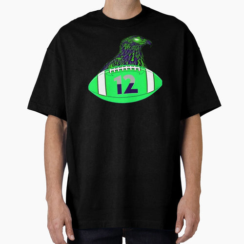 Seattle Football Hawks 12Th T-Shirt - Fun Novelty Design for Adults - T-Shirt, Sweatshirt, Hoodie