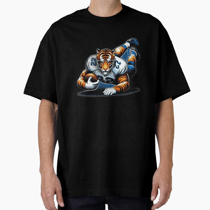 American Football Tiger Player Rugby T-Shirt - Fun Novelty Design Unisex - T-Shirt, Sweatshirt, Hoodie