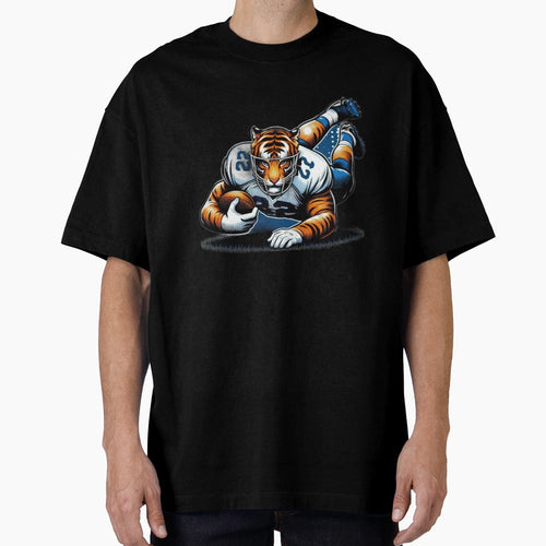 American Football Tiger Player Rugby T-Shirt - Fun Novelty Design Unisex - T-Shirt, Sweatshirt, Hoodie
