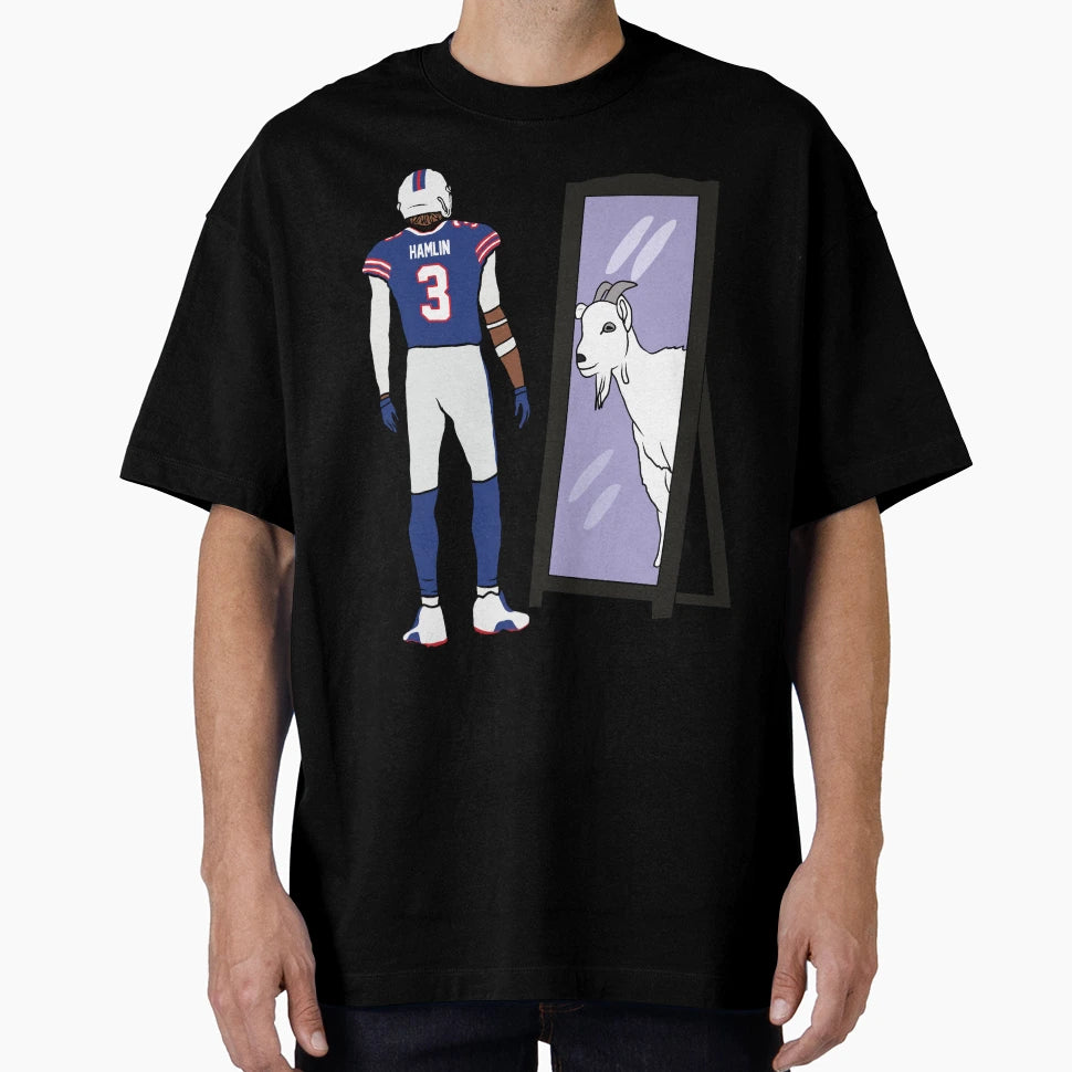 Damar Hamlin Mirror Goat T-Shirt - Aesthetic Graphic Men Women - T-Shirt, Sweatshirt, Hoodie