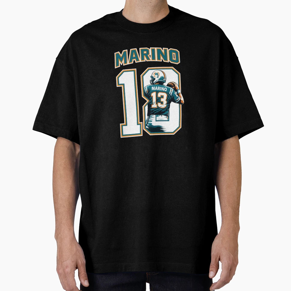 Dan Marino Miami Number 13 Football Art T-Shirt - Trendy Graphic Unisex - T-Shirt, Sweatshirt, Hoodie