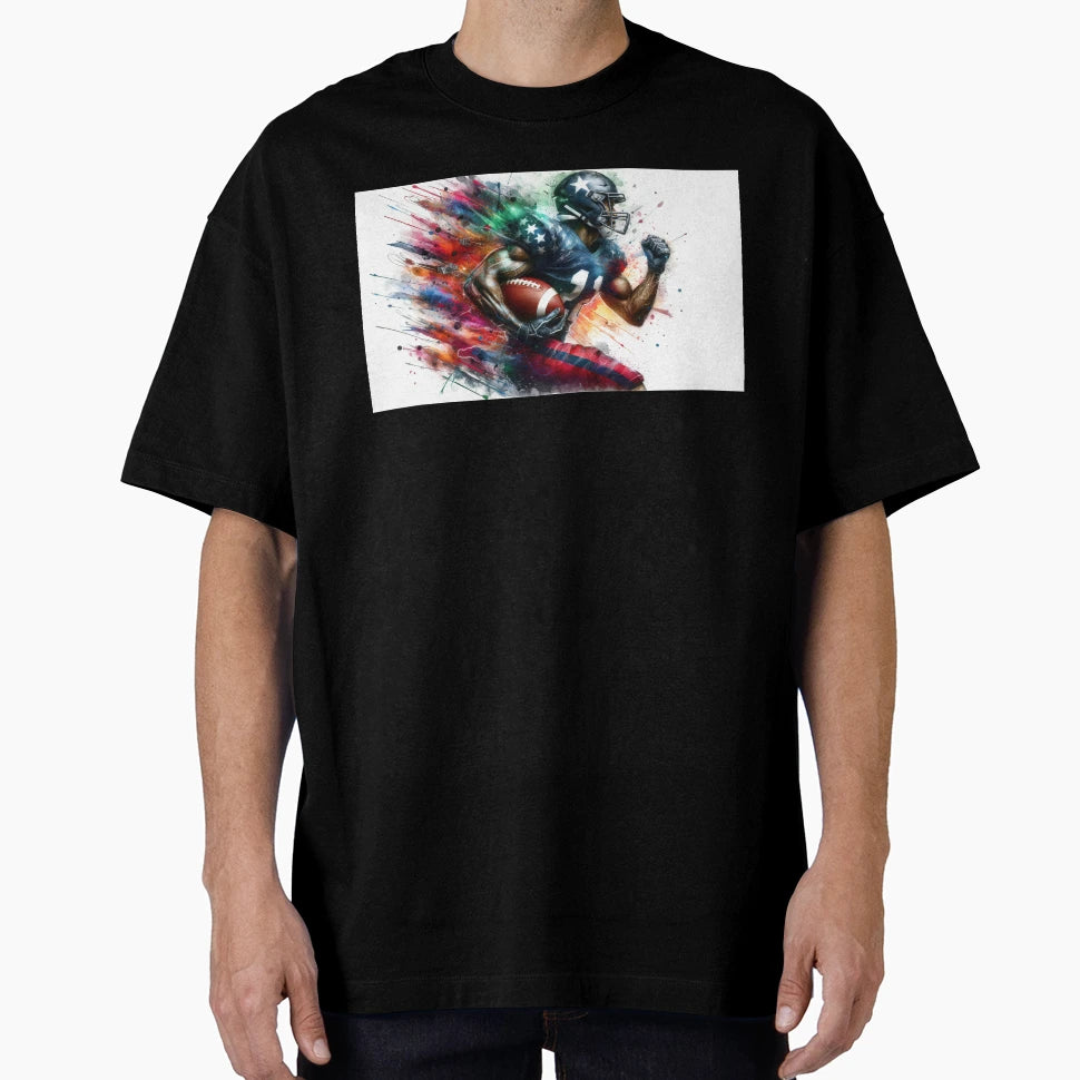 American Football Player Watercolor T-Shirt - Trendy Graphic Unisex - T-Shirt, Sweatshirt, Hoodie